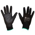 GUANTES DE TRABAJO POLIÉSTER NEGRO Y POLIURETANO NEGRO - HADES