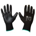 GUANTES DE TRABAJO POLIÉSTER Y NITRILO NEGRO - TITÁN