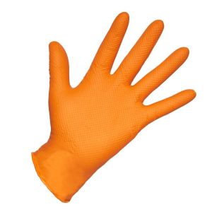 GUANTES NITRILO DIAMANTADO REUTILIZABLE NARANJA - DUNE