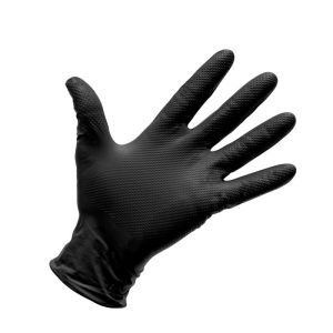 GUANTES NITRILO DIAMANTADO FLOCADO NEGRO - SAHARA